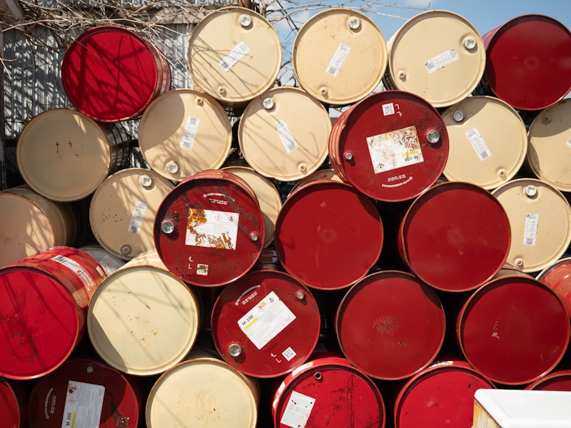 Industrial chemical drums used to store LABSA